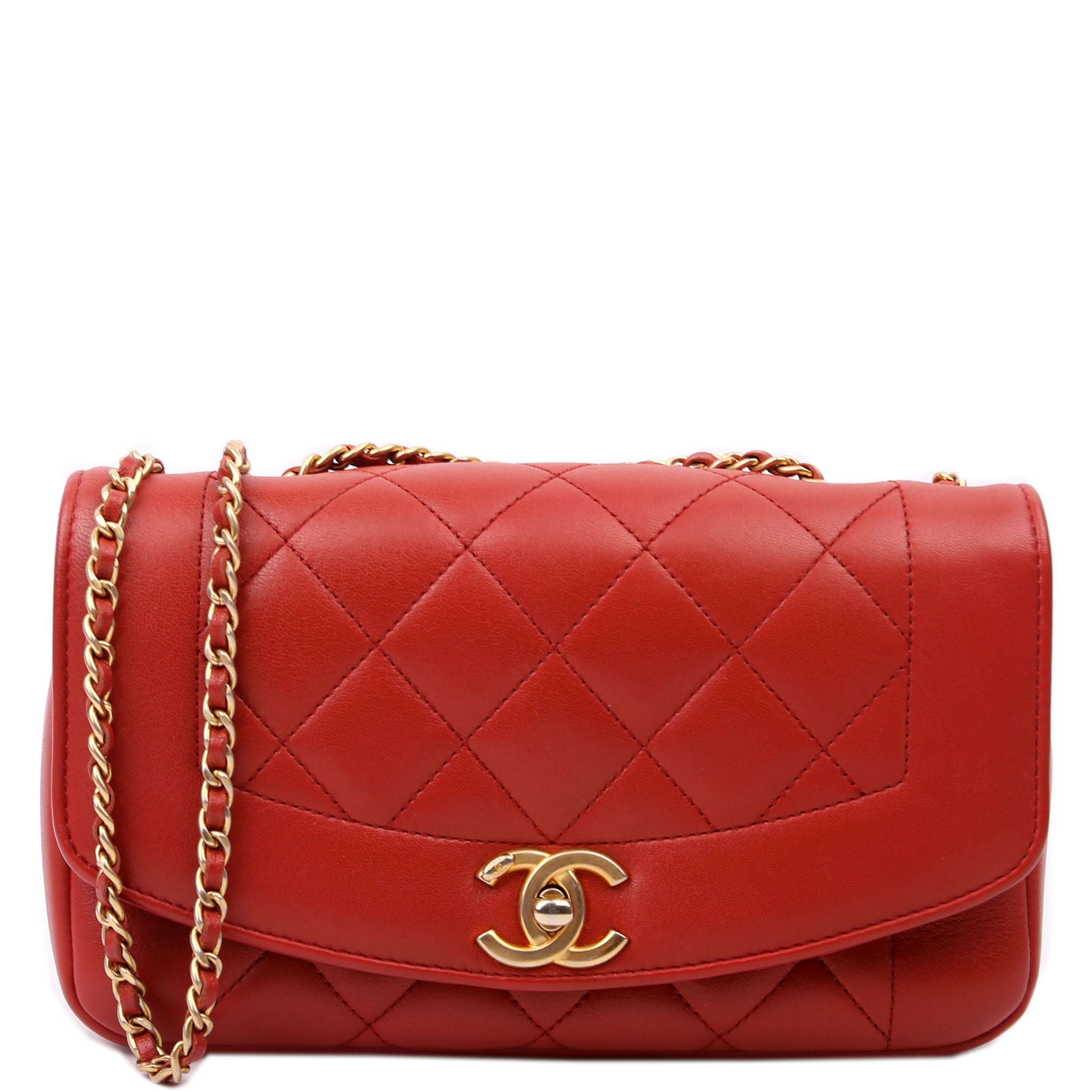 Vintage Flap Bag Medium Lambskin 20M Red