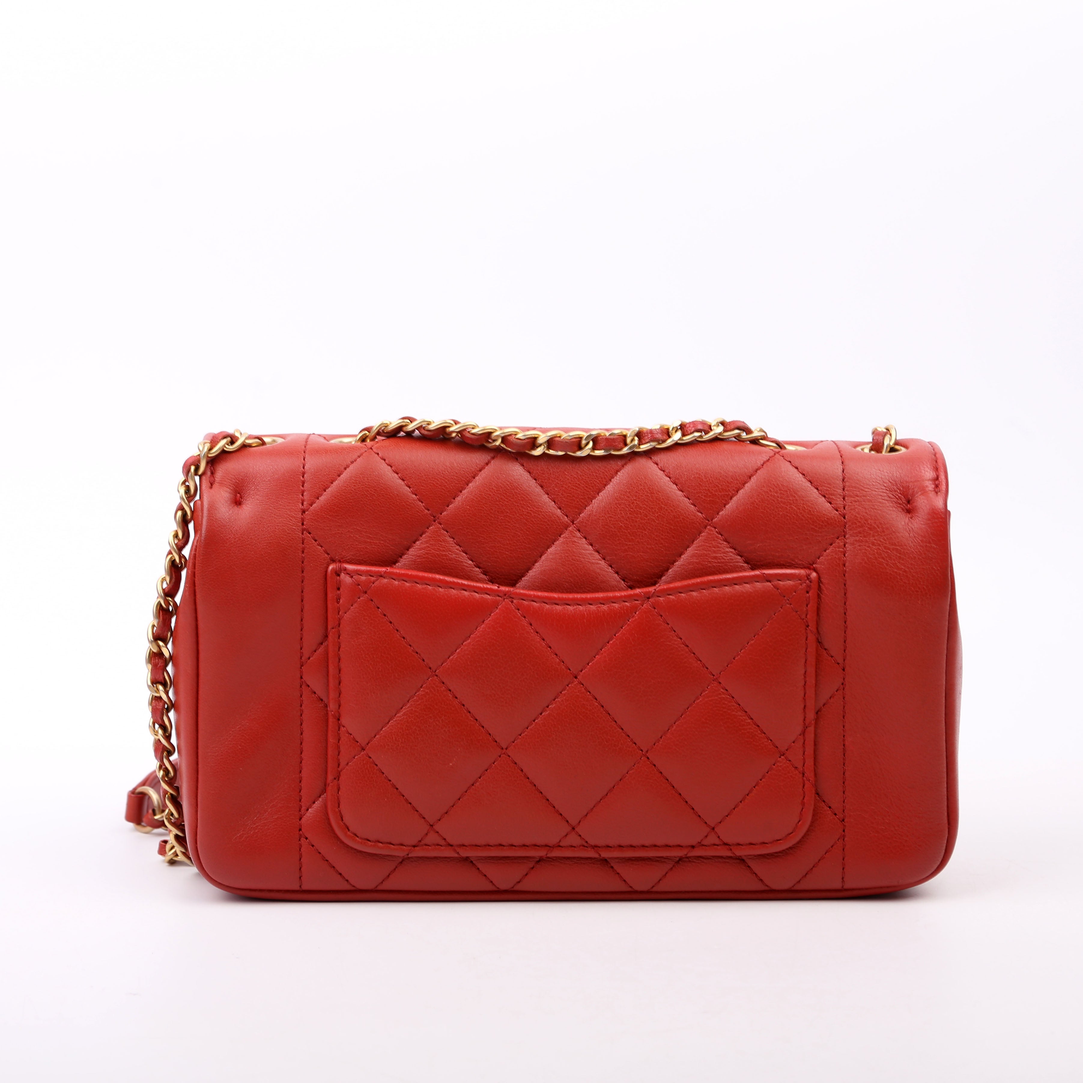 Vintage Flap Bag Medium Lambskin 20M Red