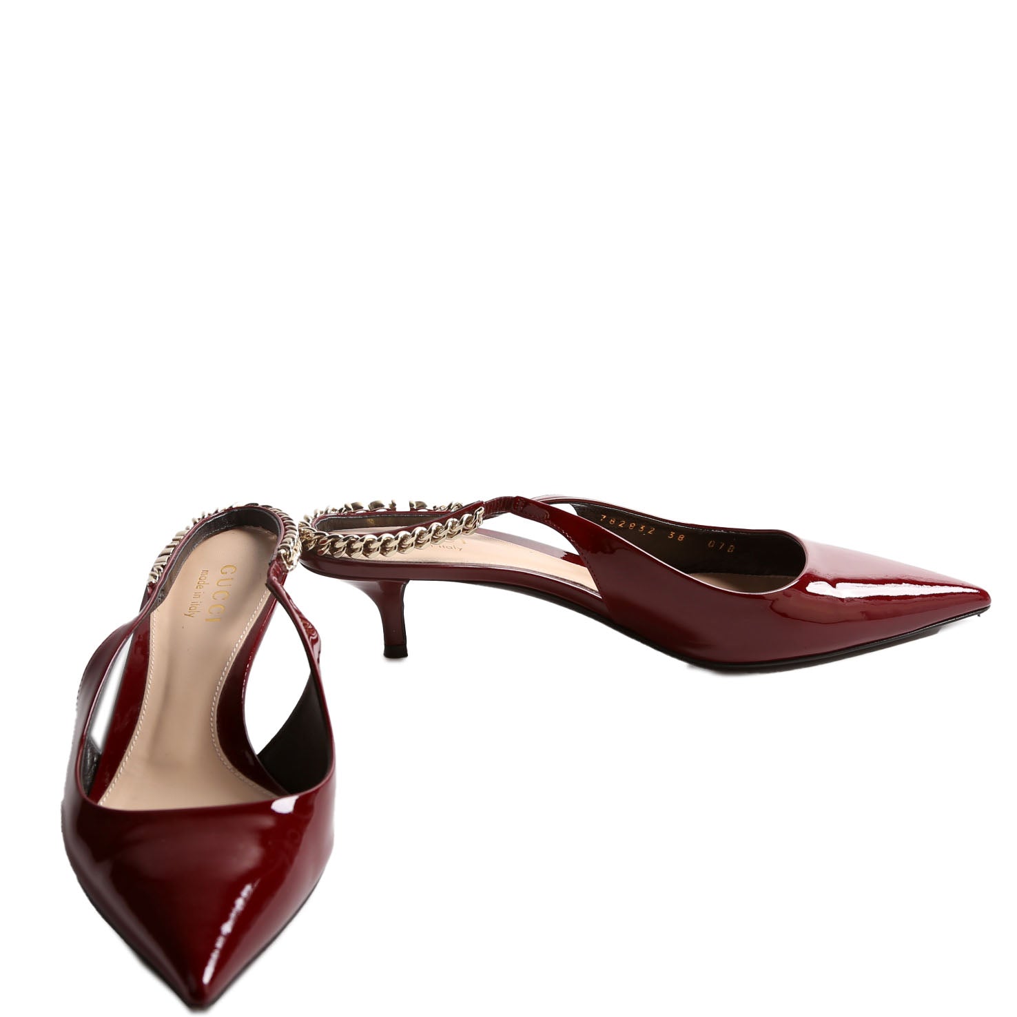 Signoria Patent Slingback Kitten Heels Size 38