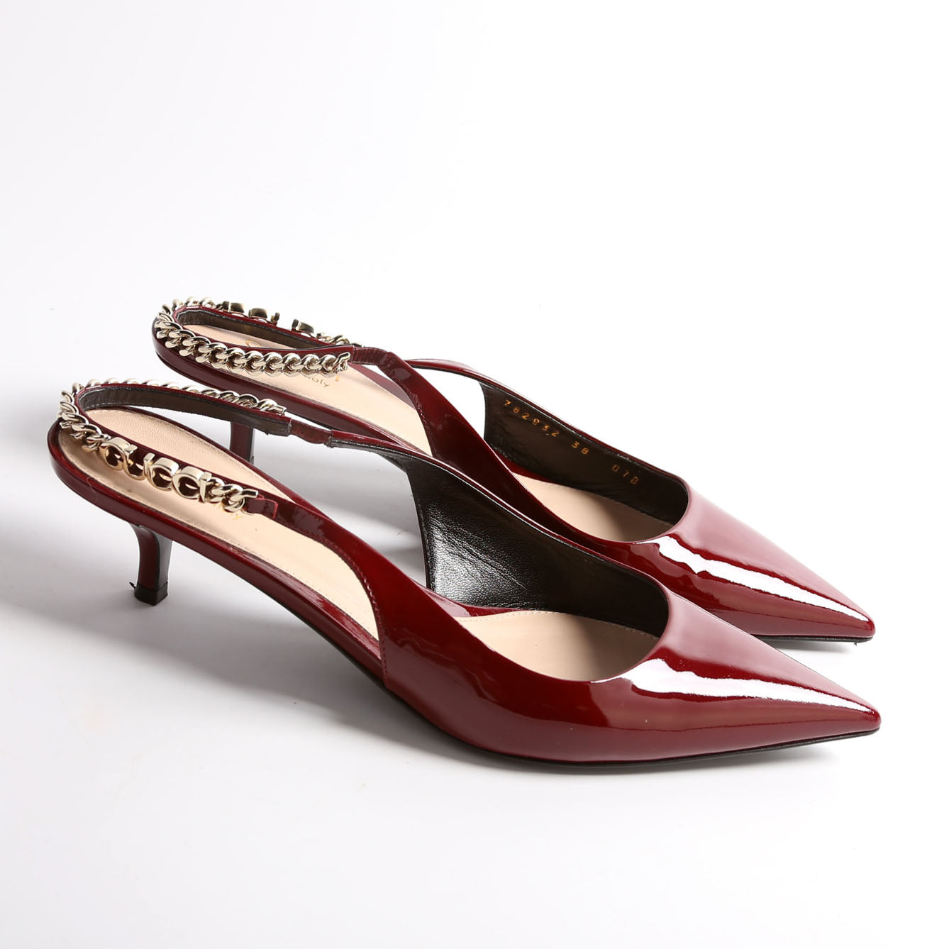 Signoria Patent Slingback Kitten Heels Size 38