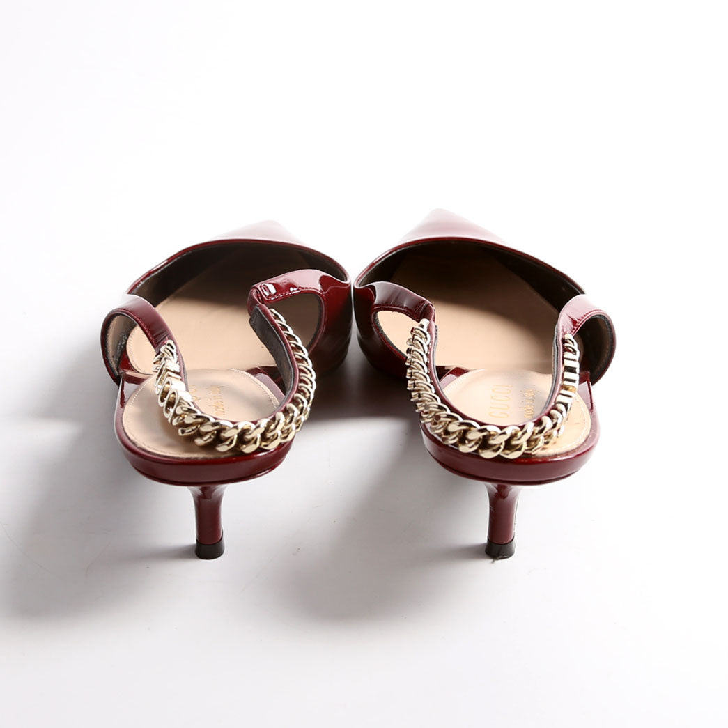 Signoria Patent Slingback Kitten Heels Size 38