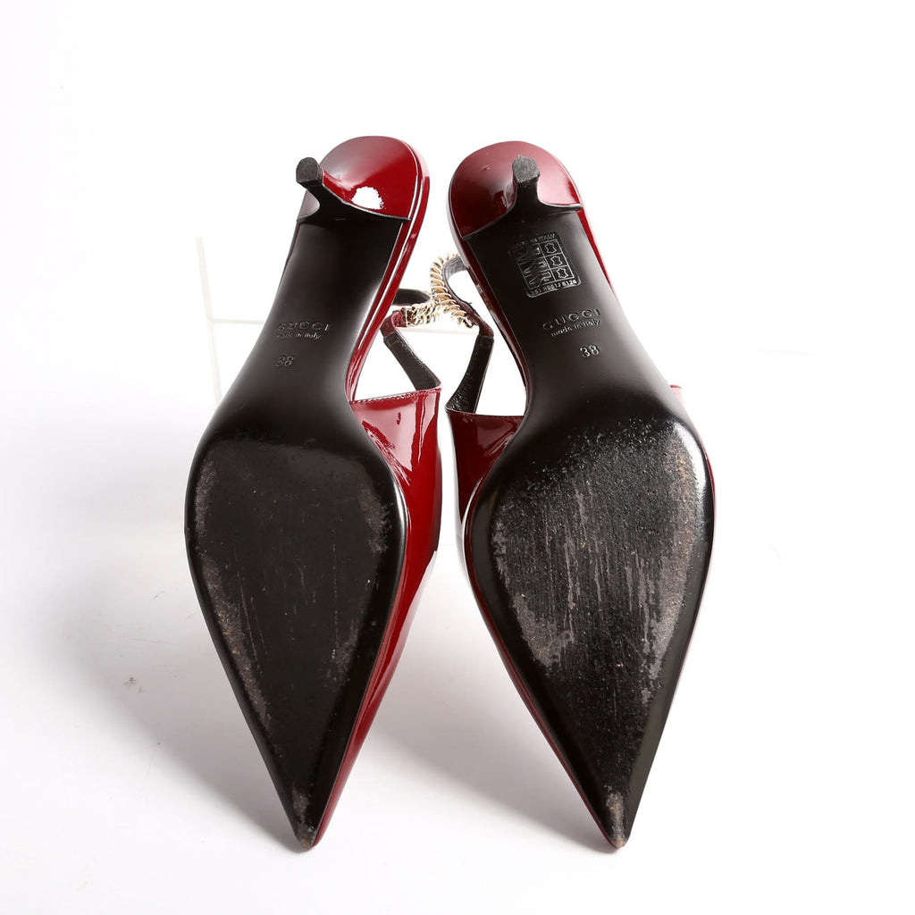 Signoria Patent Slingback Kitten Heels Size 38