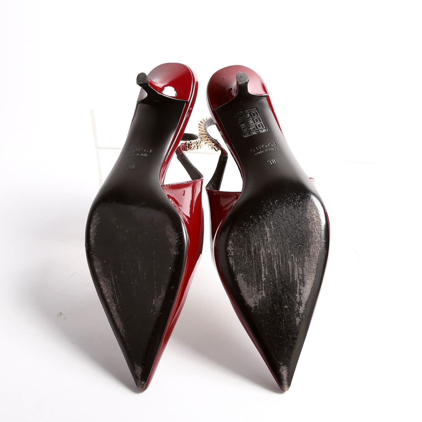 Signoria Patent Slingback Kitten Heels Size 38