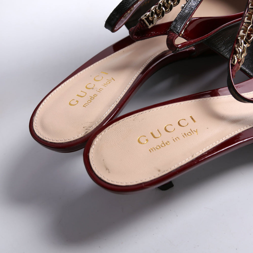 Signoria Patent Slingback Kitten Heels Size 38