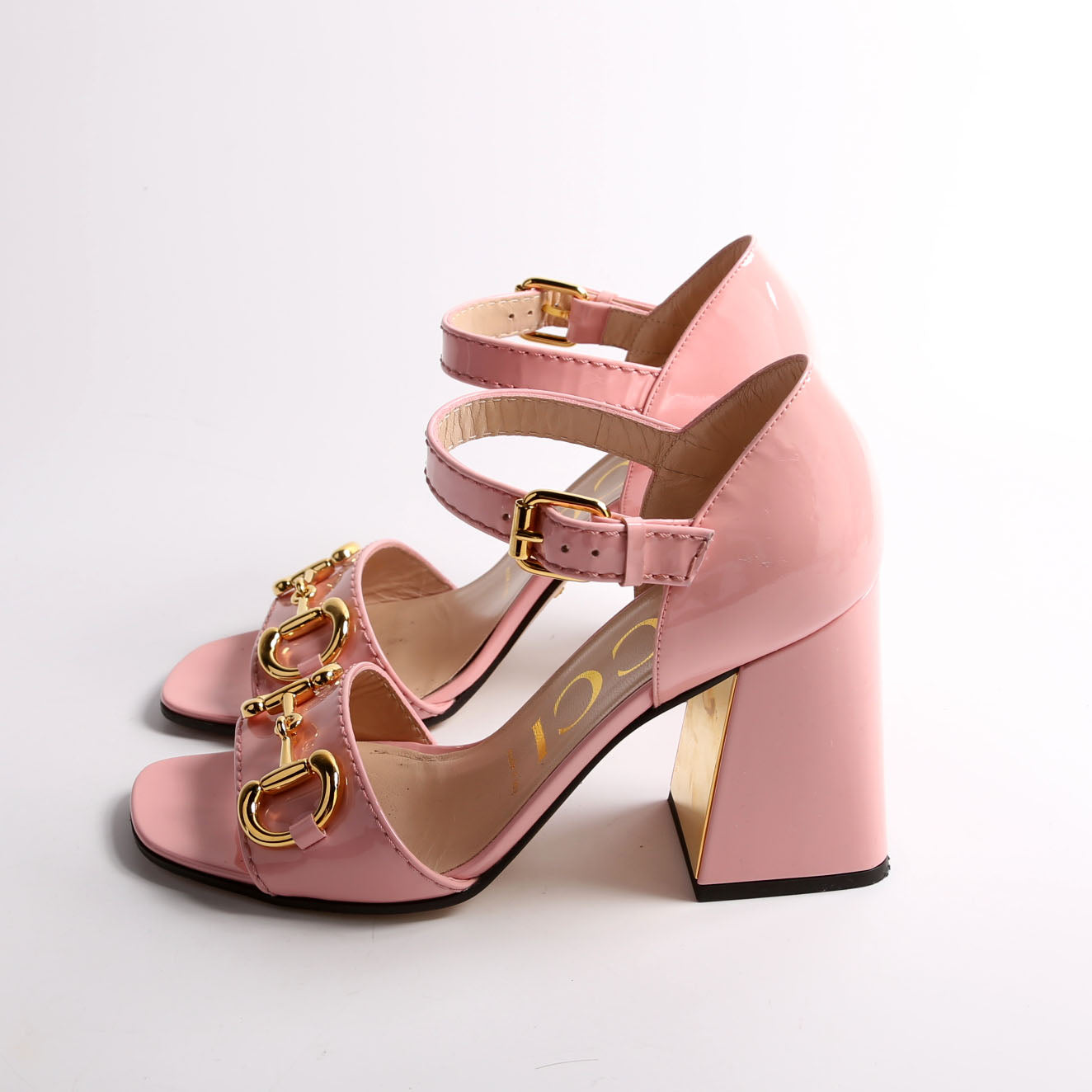 Baby Buckle Horsebit Ankle Strap Sandals Size 37.5 Pink