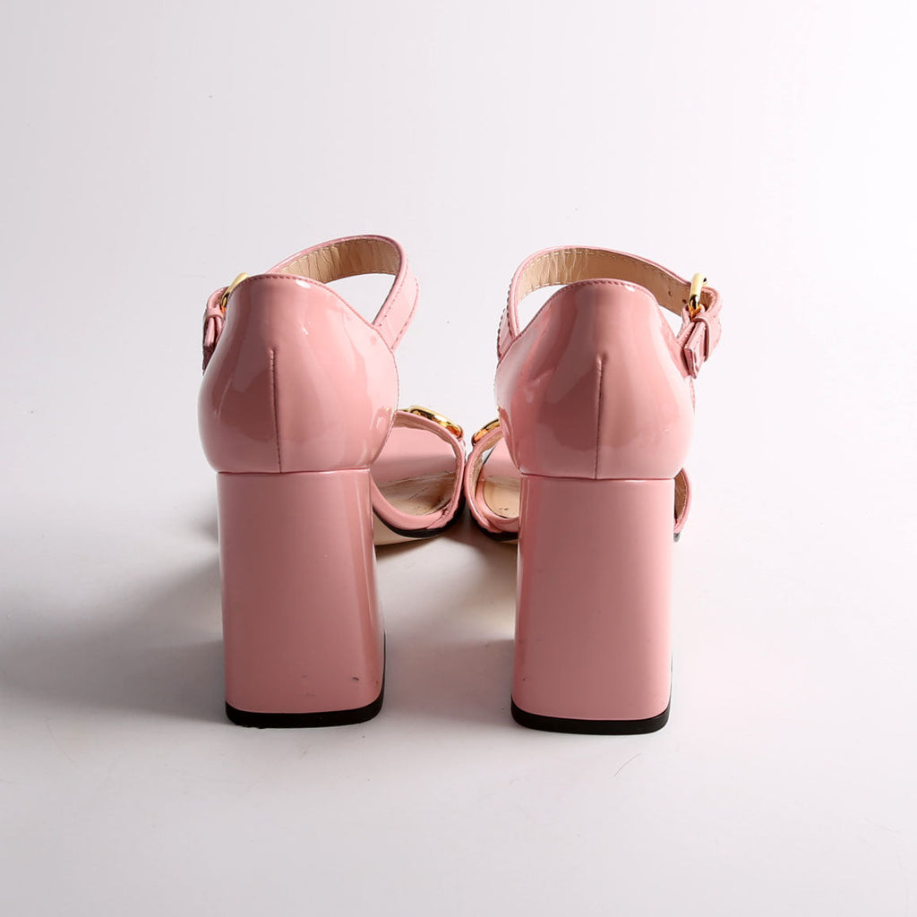 Baby Buckle Horsebit Ankle Strap Sandals Size 37.5 Pink