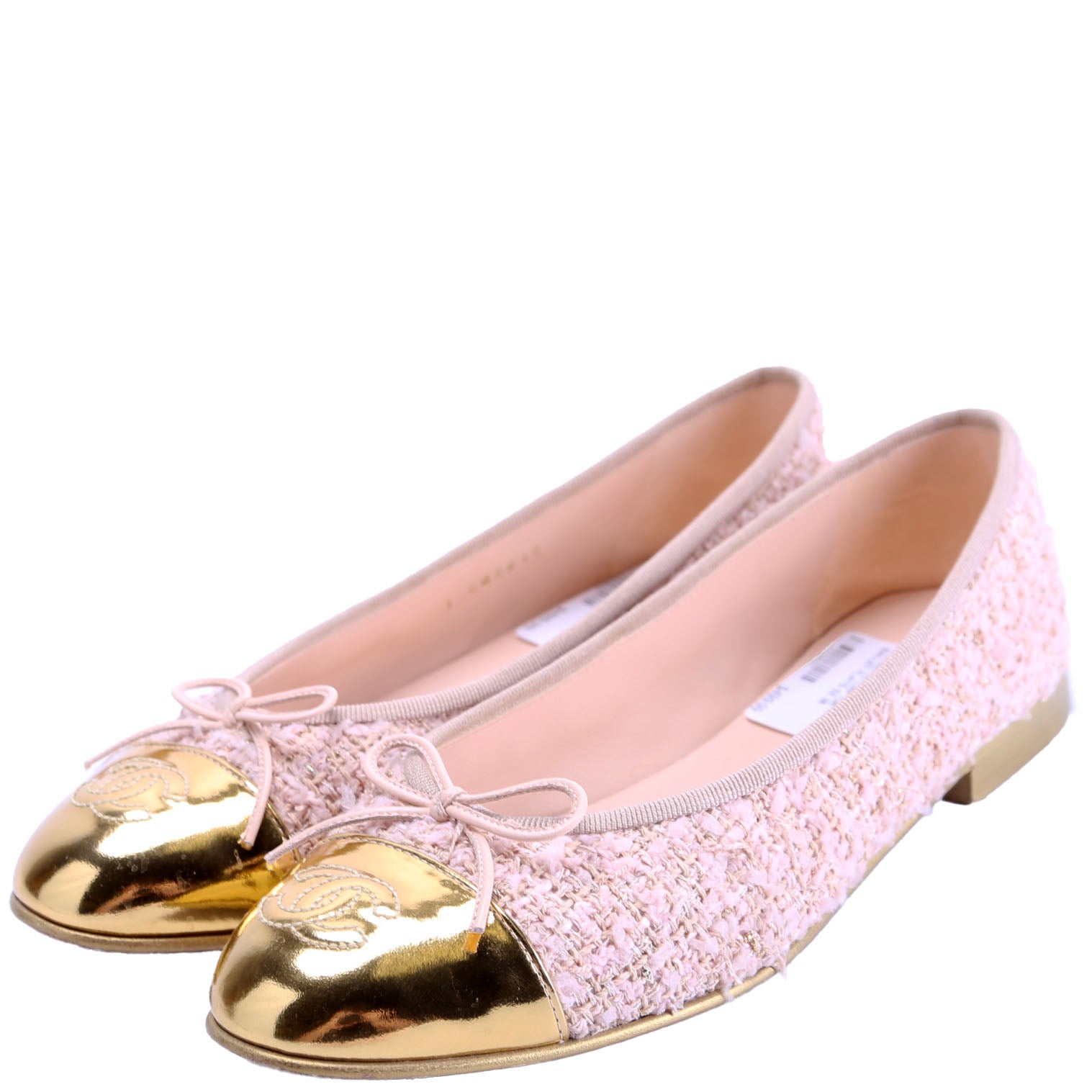 CC Cap Toe Ballet Flats Size 38 Pink/Gold