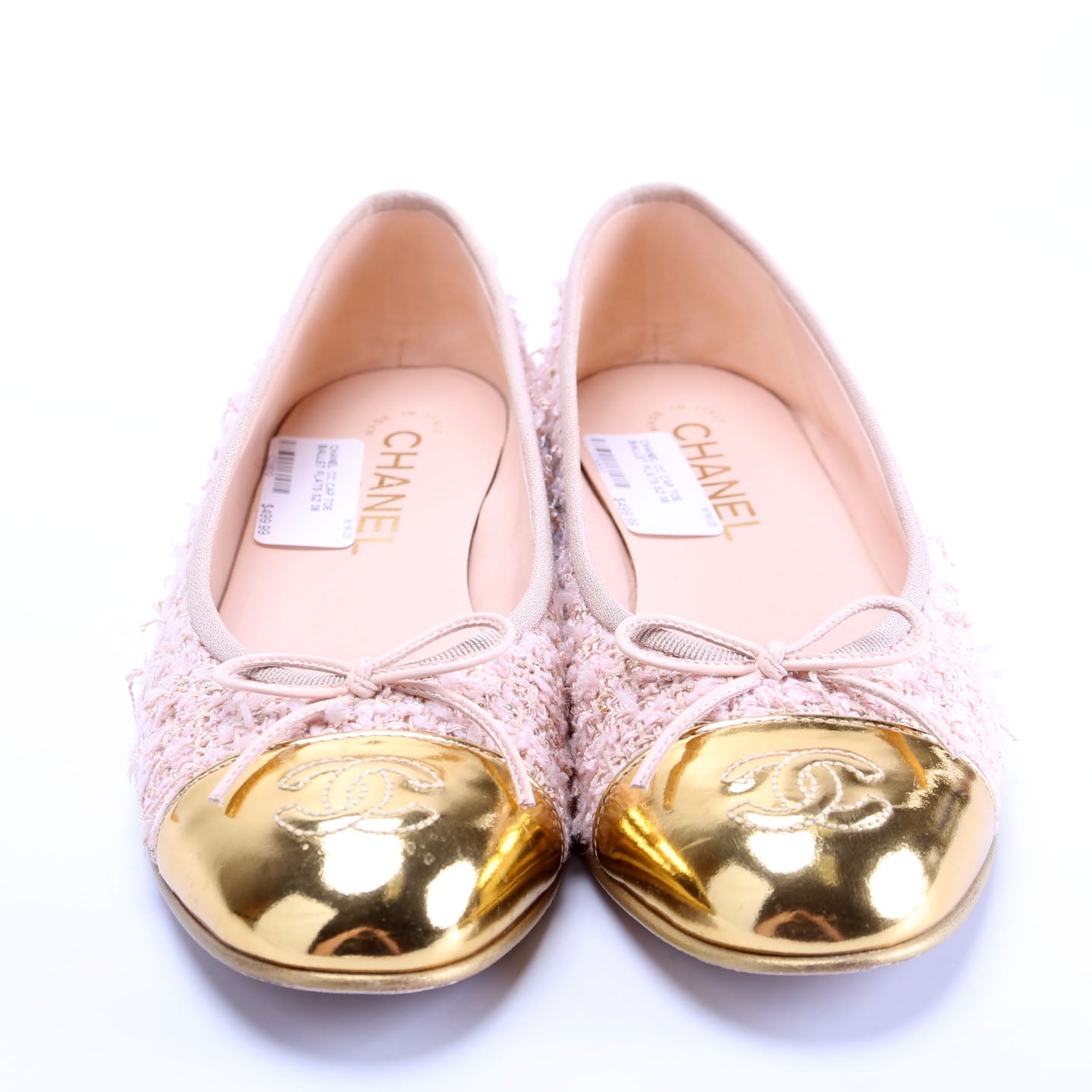 CC Cap Toe Ballet Flats Size 38 Pink/Gold