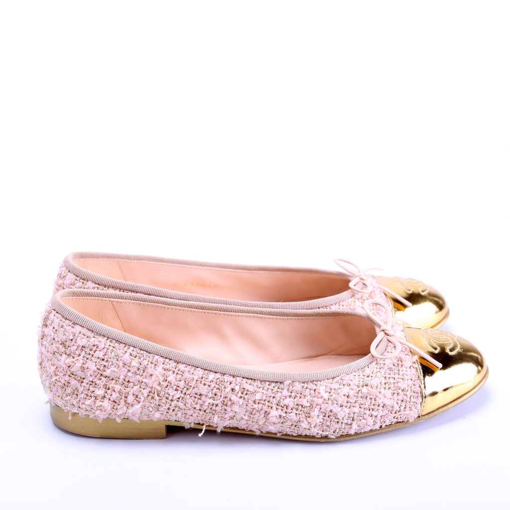 CC Cap Toe Ballet Flats Size 38 Pink/Gold