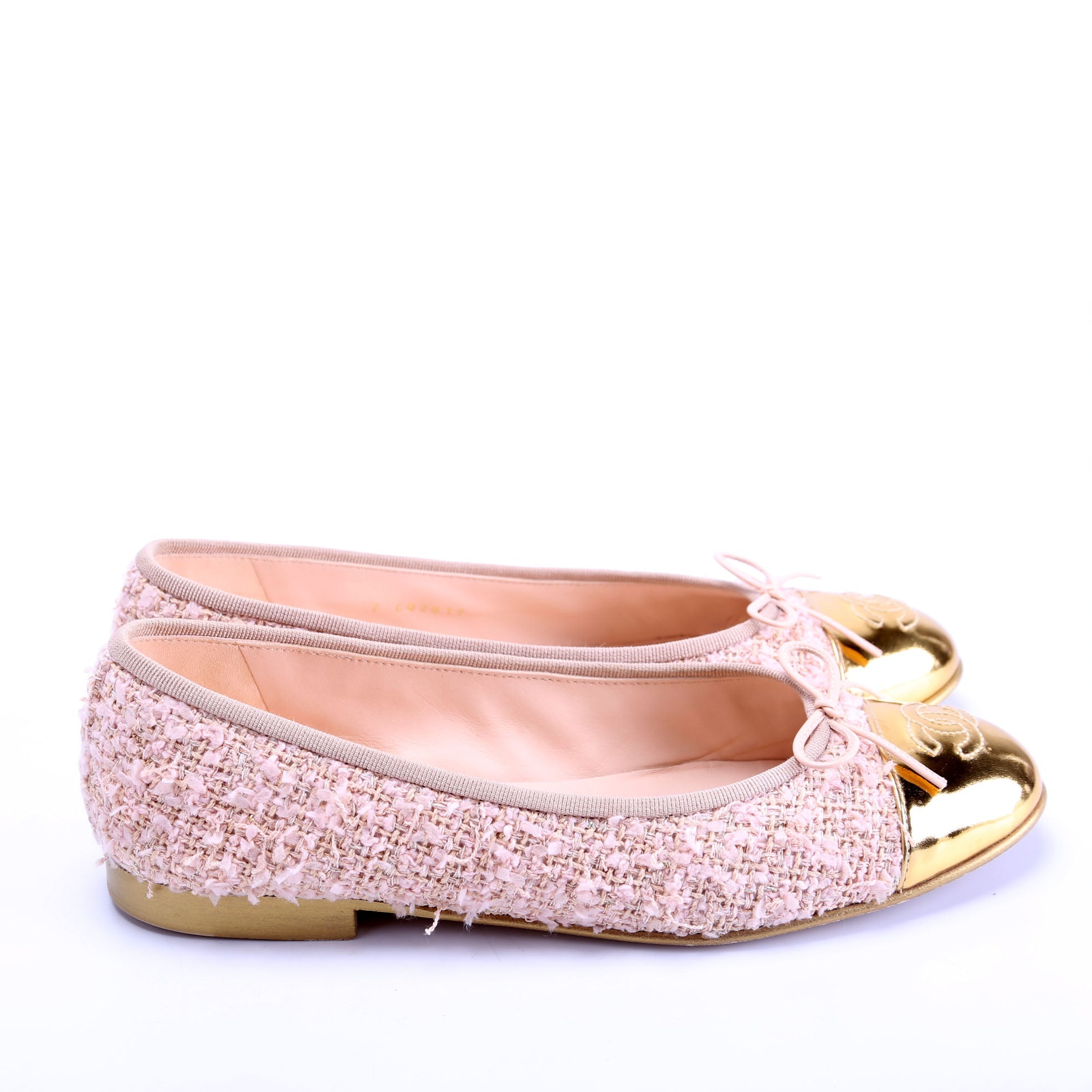 CC Cap Toe Ballet Flats Size 38 Pink/Gold