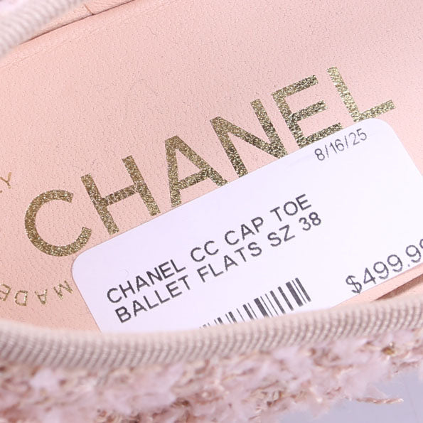 CC Cap Toe Ballet Flats Size 38 Pink/Gold