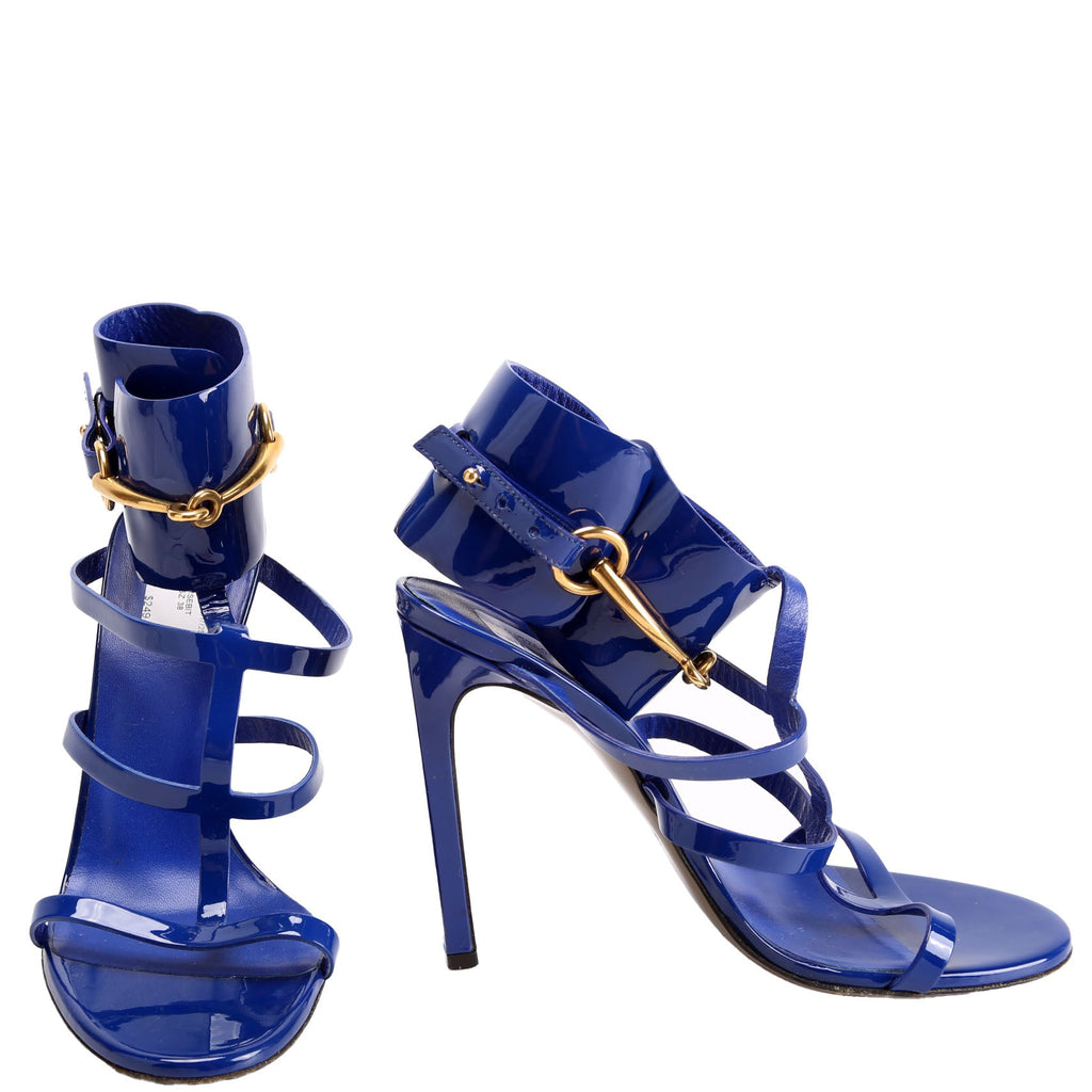 Ursula Horsebit Caged Sandals Size 38 Blue