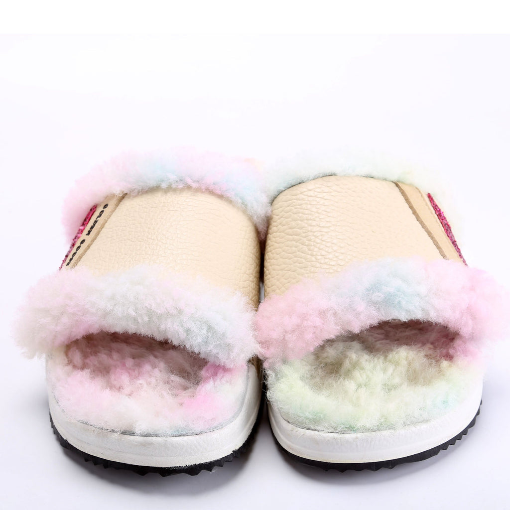 Poolstar Shearling Slides Size 37 Multi