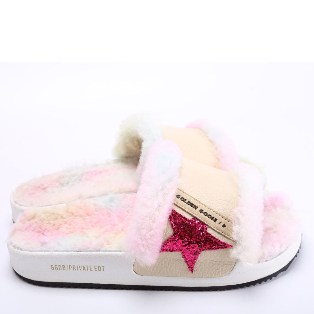 Poolstar Shearling Slides Size 37 Multi