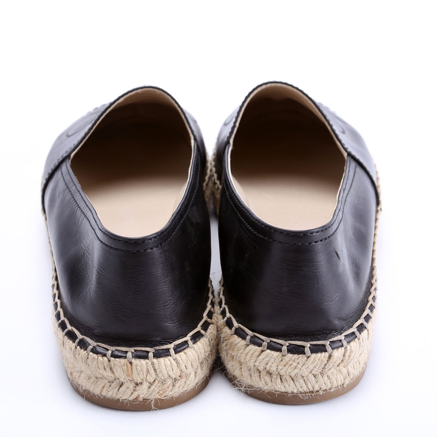 Leather Espadrille Size 39.5 Black