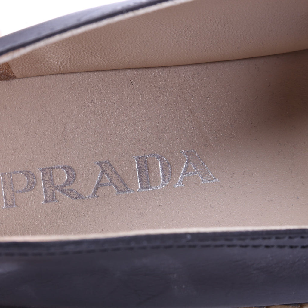 Leather Espadrille Size 39.5 Black