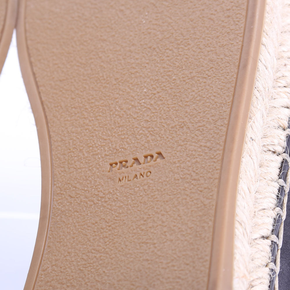 Leather Espadrille Size 39.5 Black