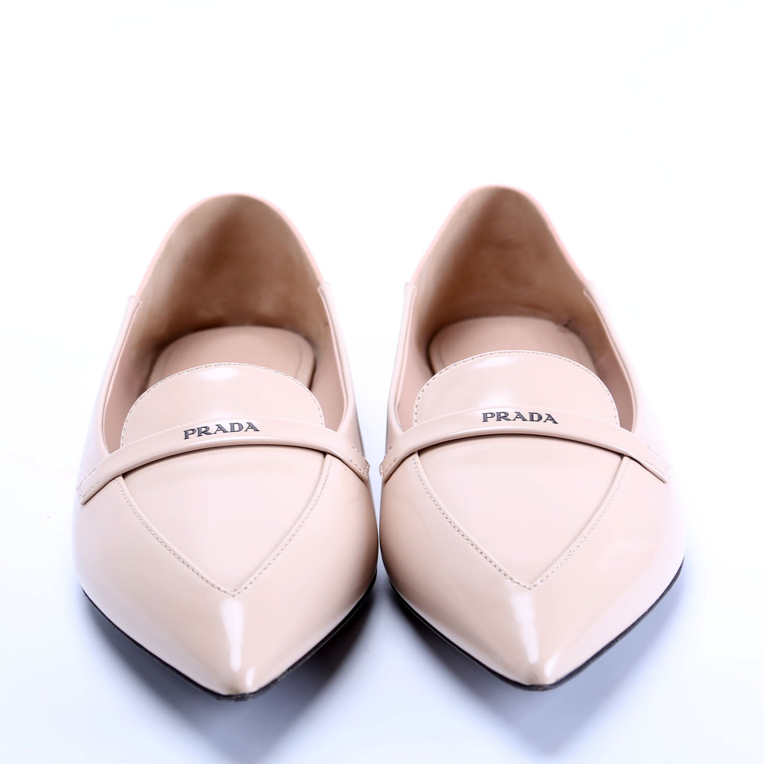 Spazzolato Logo Loafers Size 39.5 Beige
