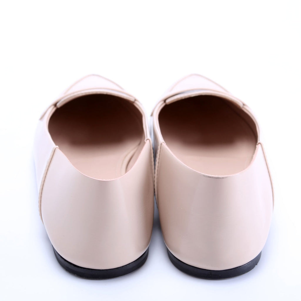 Spazzolato Logo Loafers Size 39.5 Beige