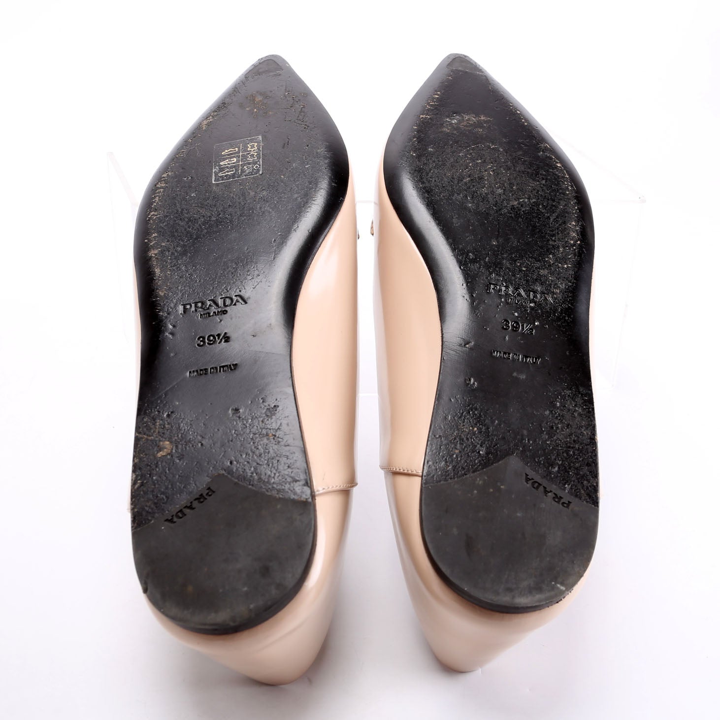 Spazzolato Logo Loafers Size 39.5 Beige