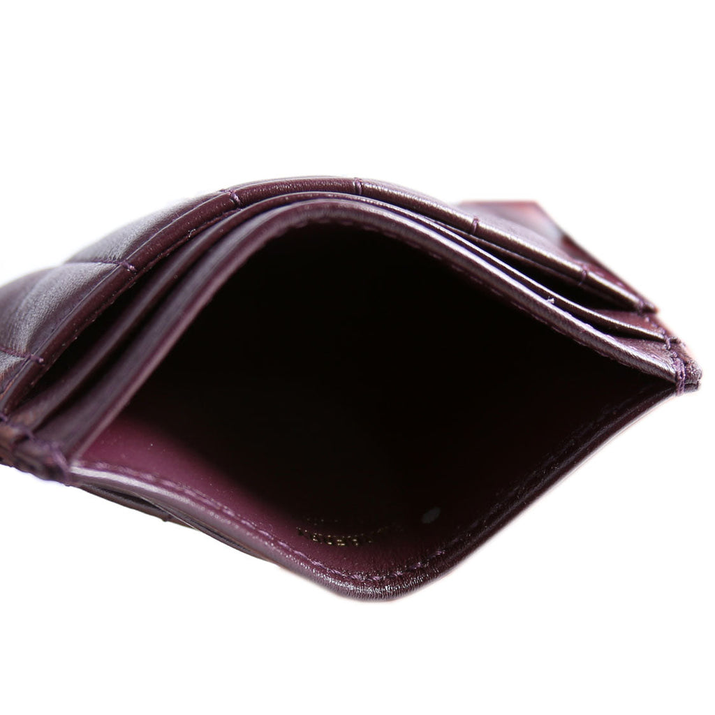 Lola Quilted Card Holder Burgundy