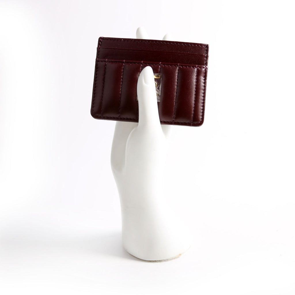 Lola Quilted Card Holder Burgundy