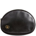 039-004 GG Zip Pouch Leather Vintage Black