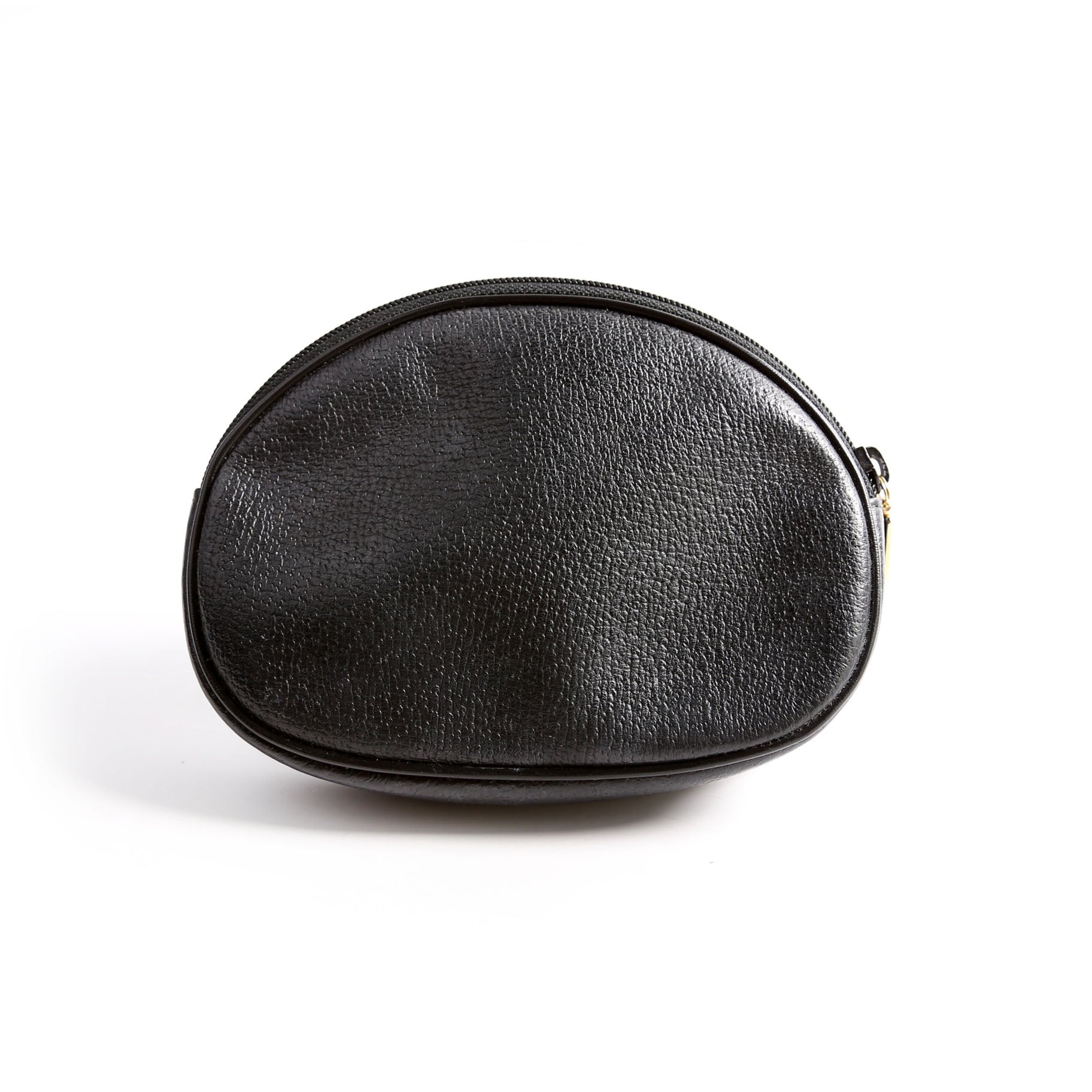 039-004 GG Zip Pouch Leather Vintage Black