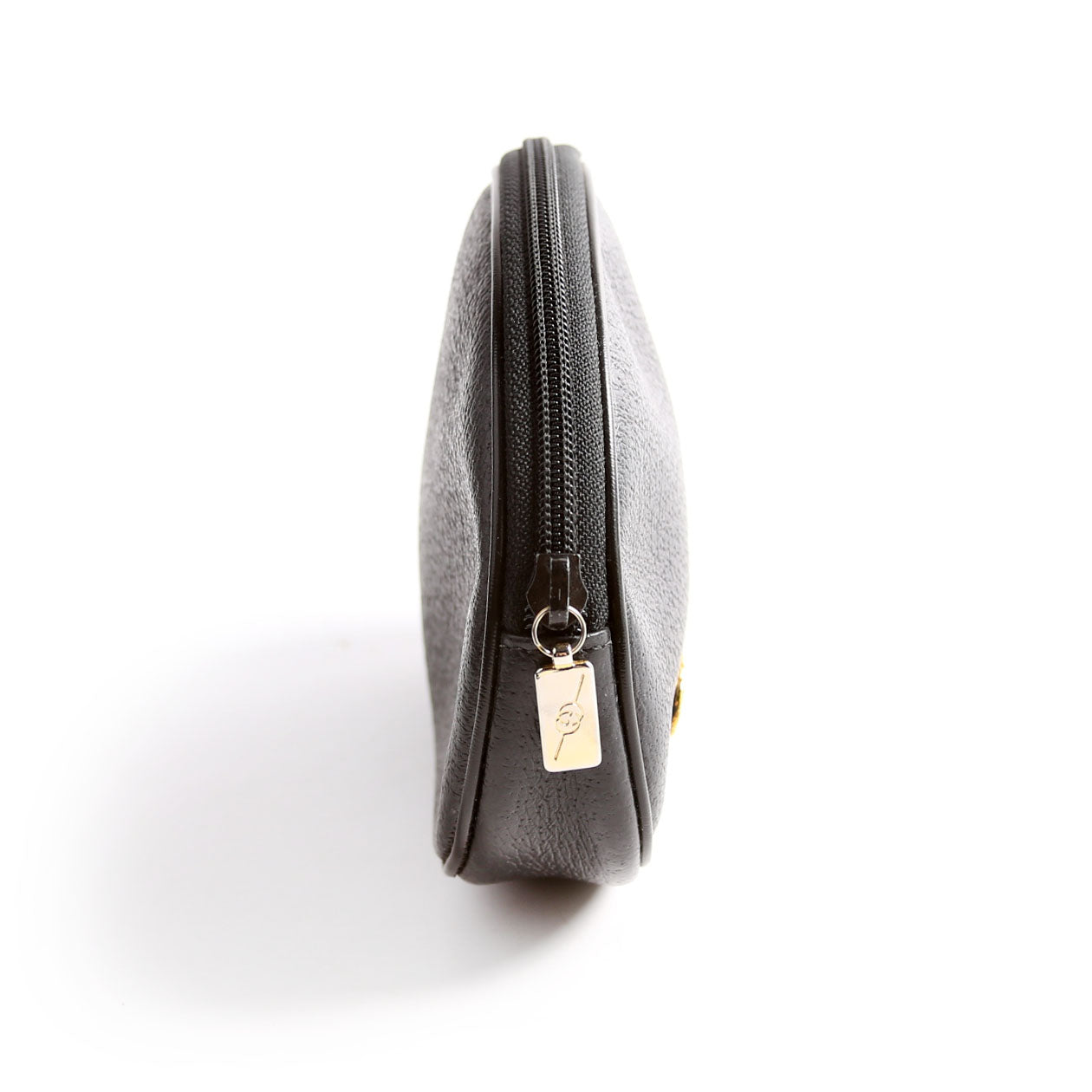 039-004 GG Zip Pouch Leather Vintage Black