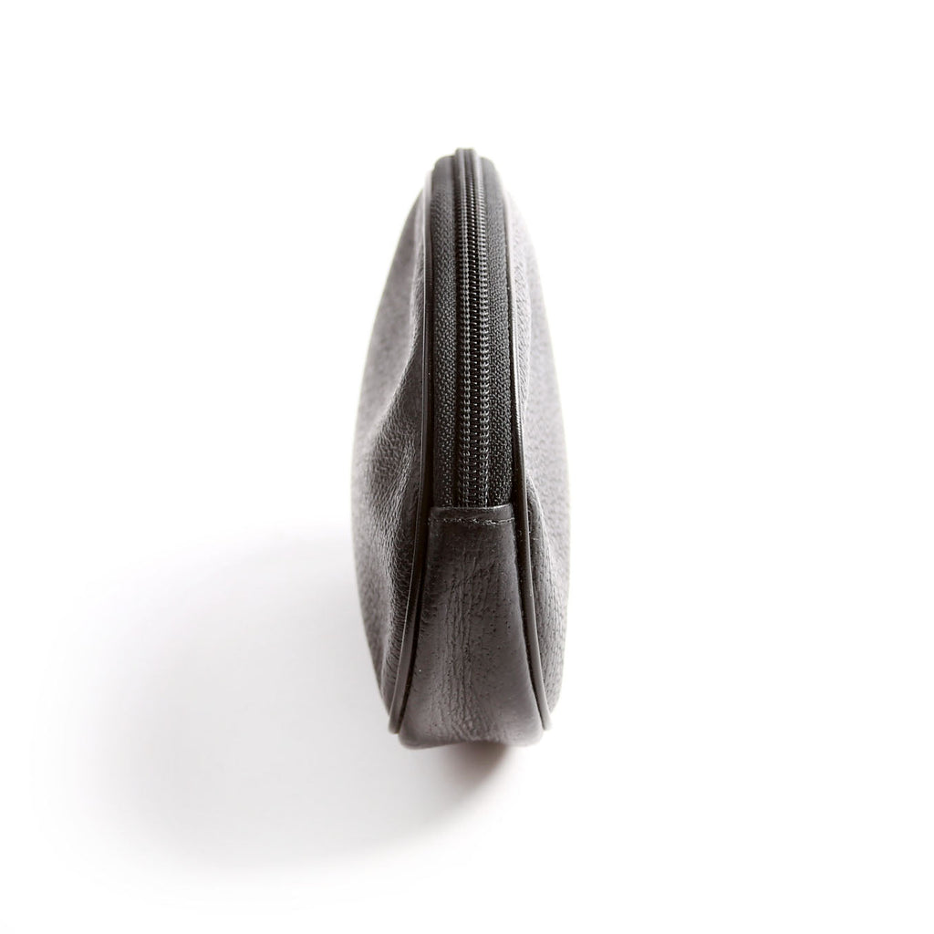 039-004 GG Zip Pouch Leather Vintage Black