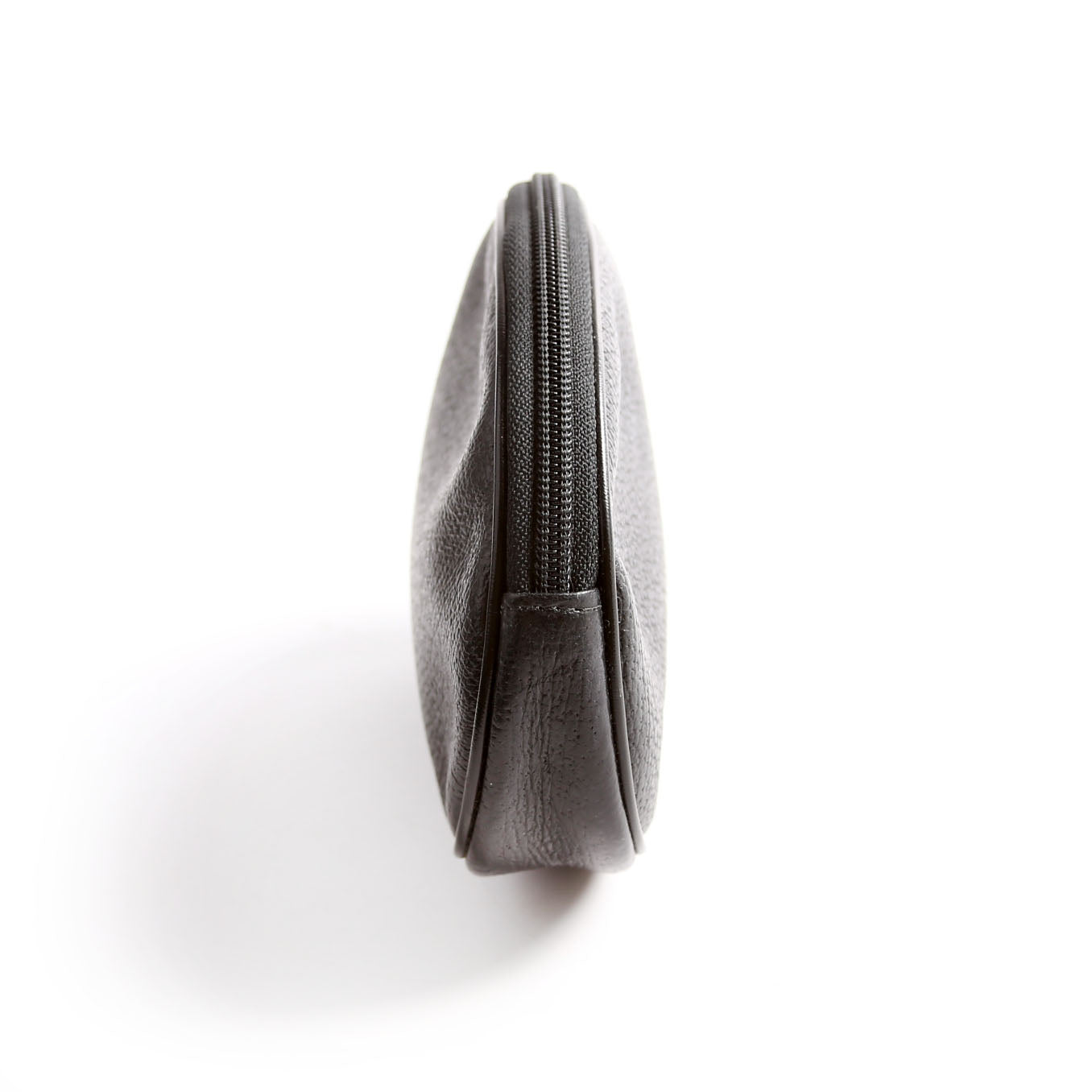 039-004 GG Zip Pouch Leather Vintage Black