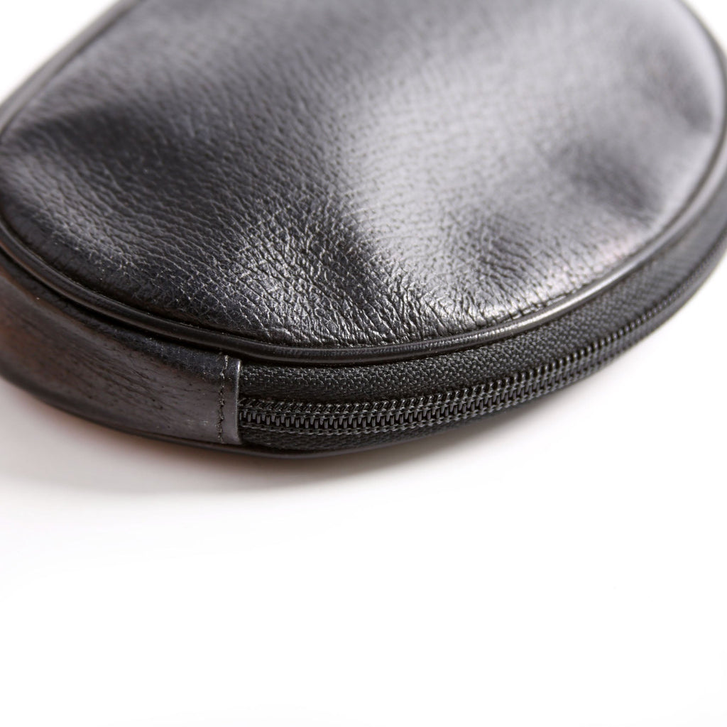 039-004 GG Zip Pouch Leather Vintage Black