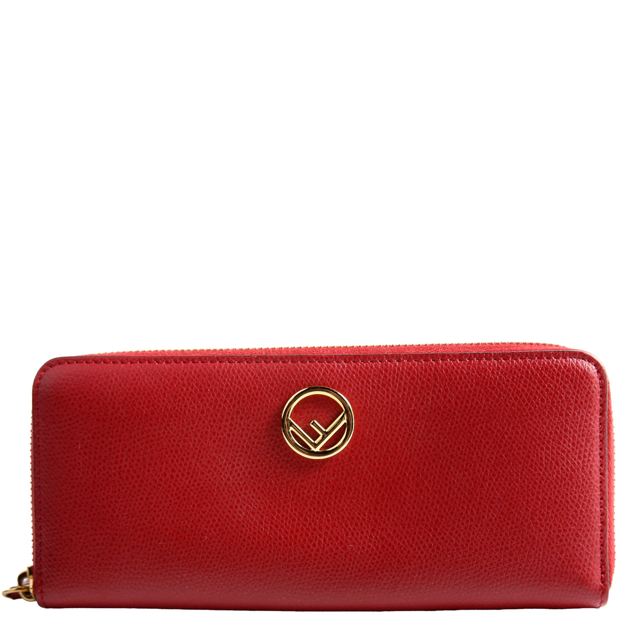 8M0406 F Is Fendi Slim Zip Around Wallet Red
