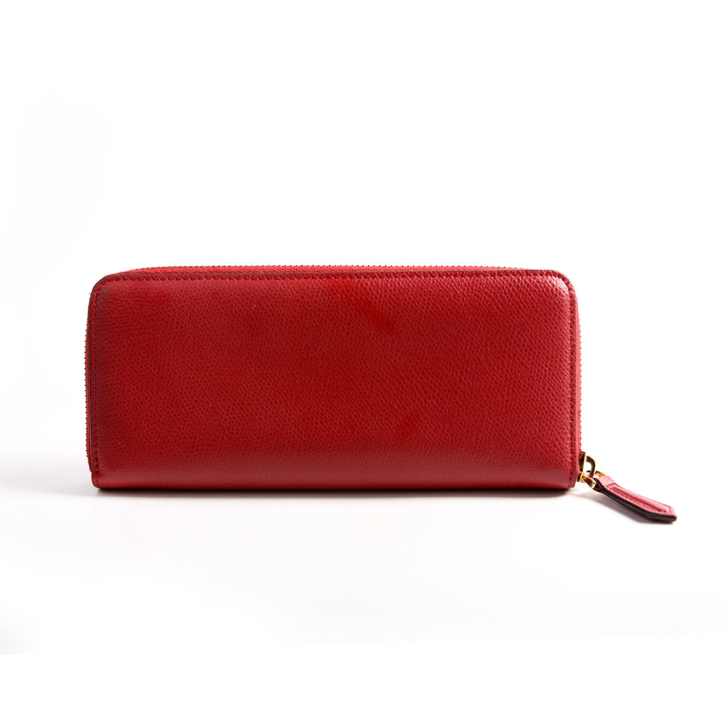 8M0406 F Is Fendi Slim Zip Around Wallet Red