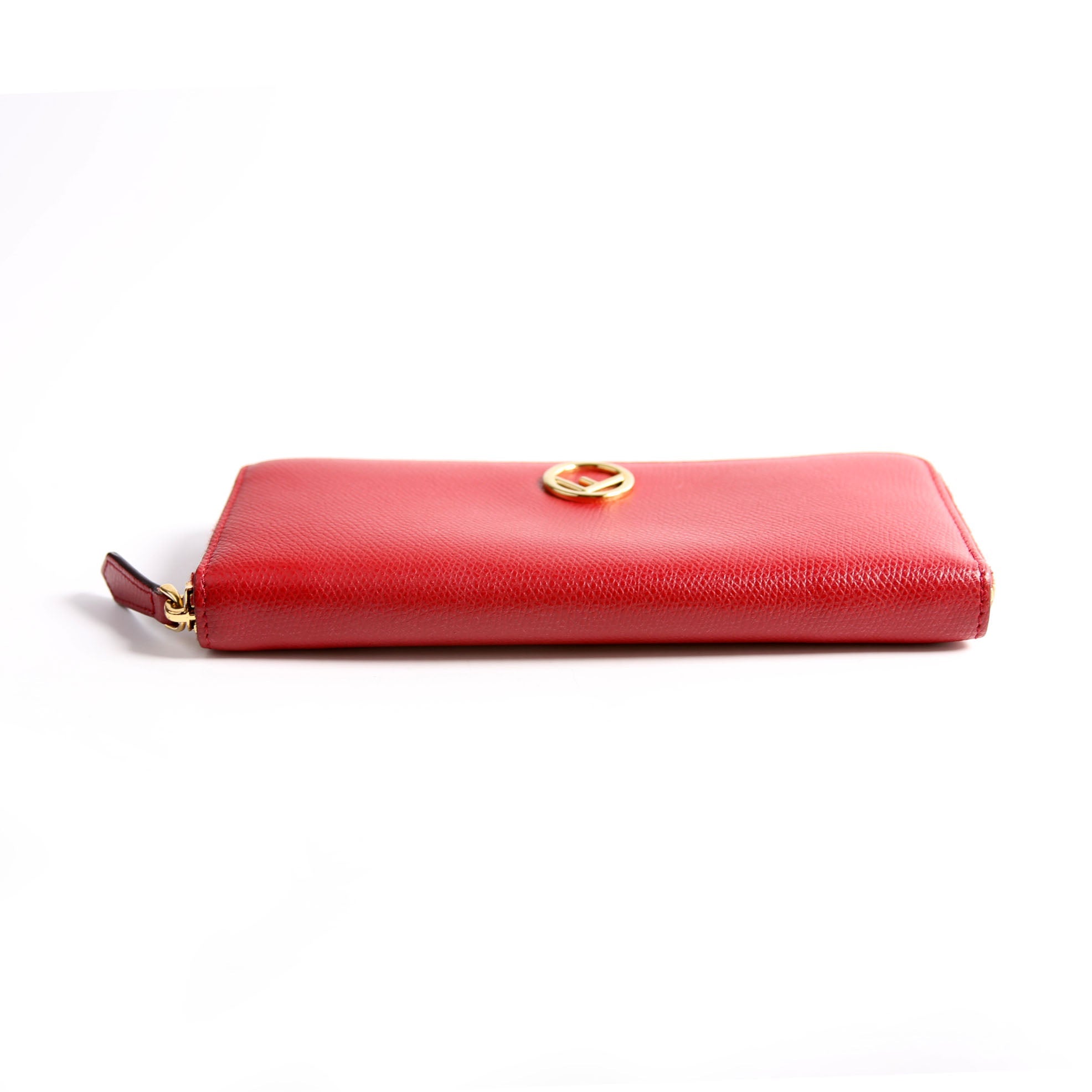 8M0406 F Is Fendi Slim Zip Around Wallet Red