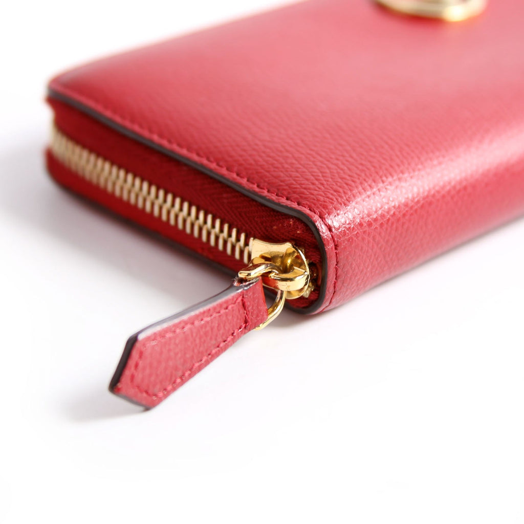 8M0406 F Is Fendi Slim Zip Around Wallet Red