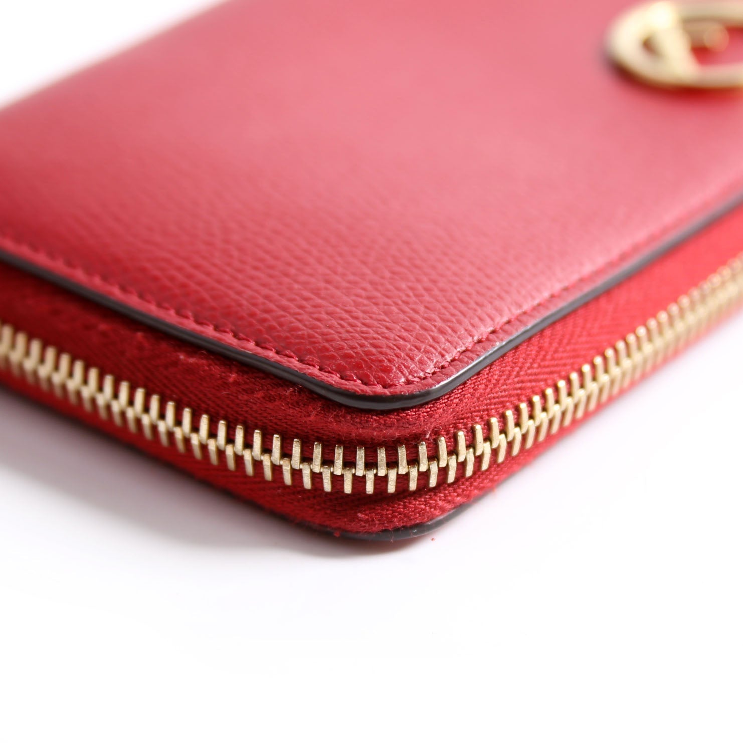 8M0406 F Is Fendi Slim Zip Around Wallet Red