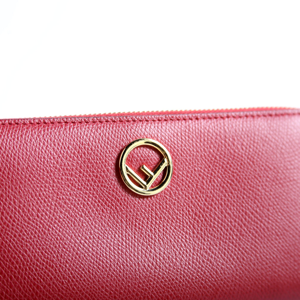 8M0406 F Is Fendi Slim Zip Around Wallet Red
