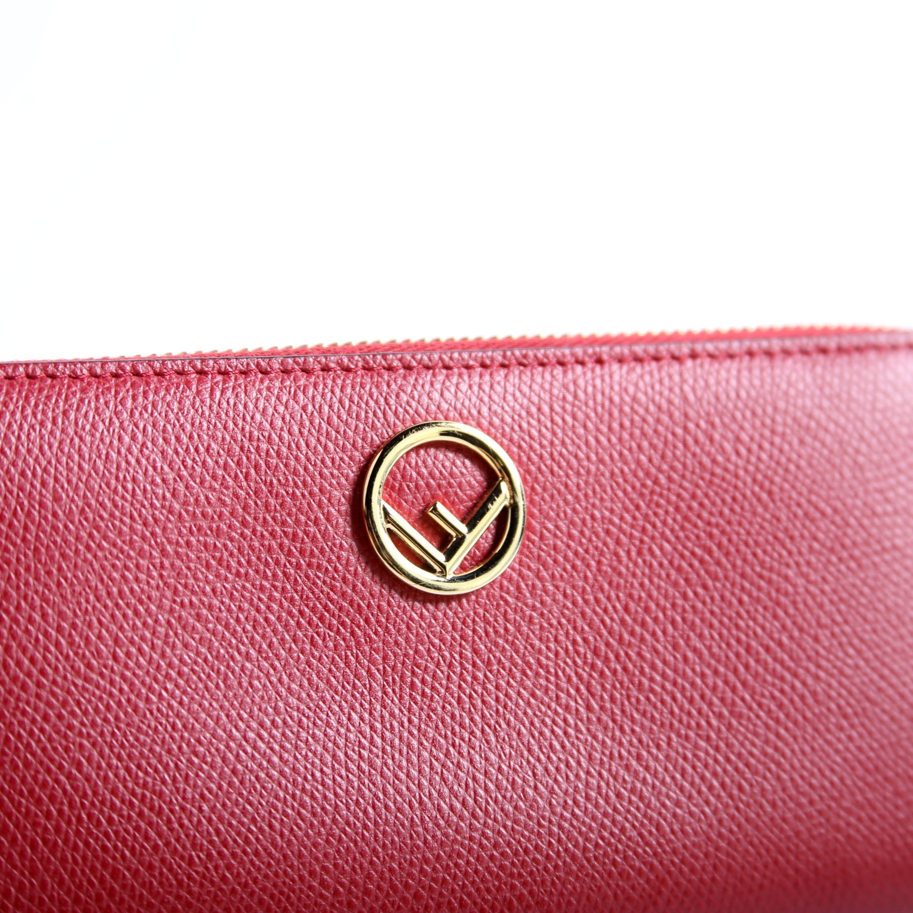 8M0406 F Is Fendi Slim Zip Around Wallet Red