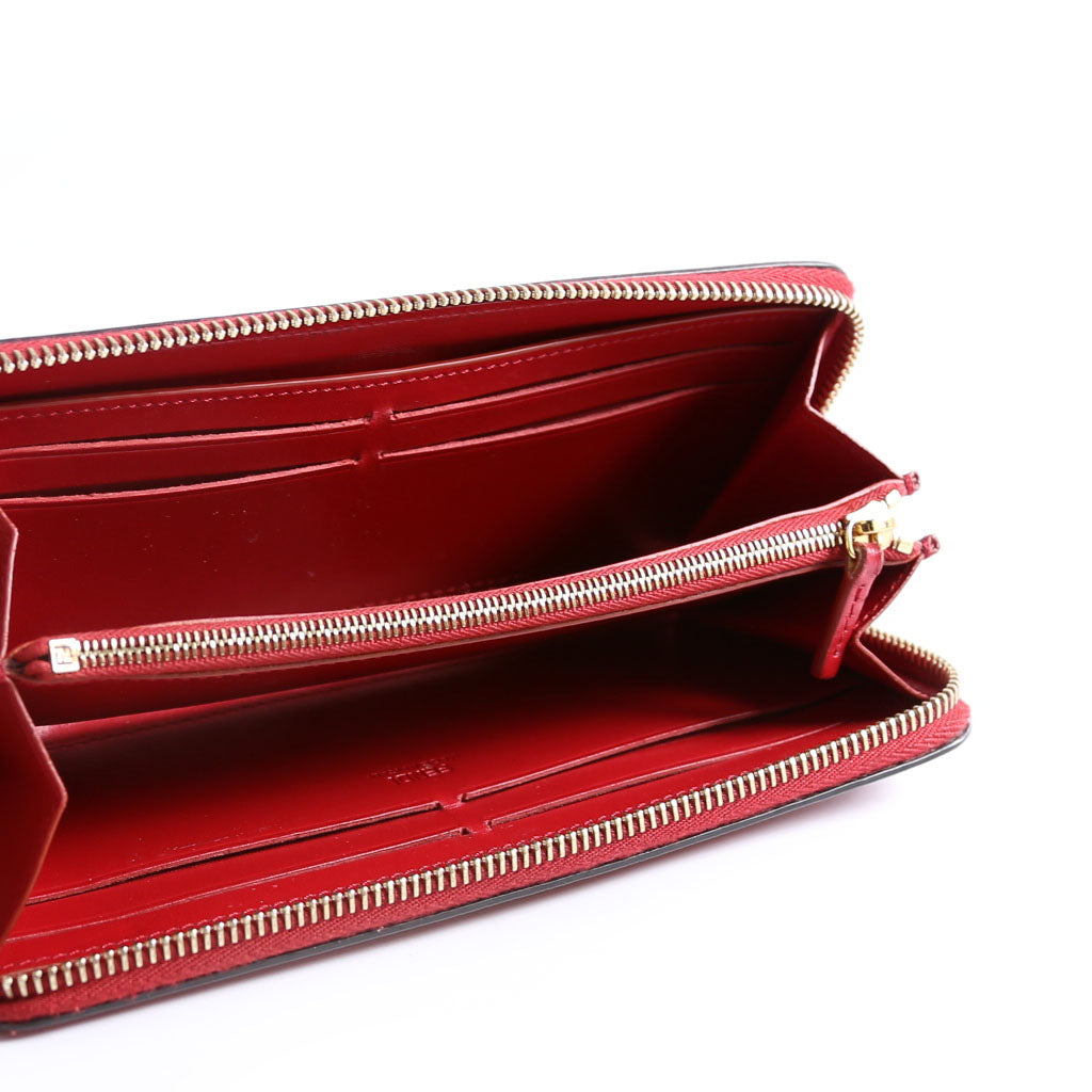8M0406 F Is Fendi Slim Zip Around Wallet Red