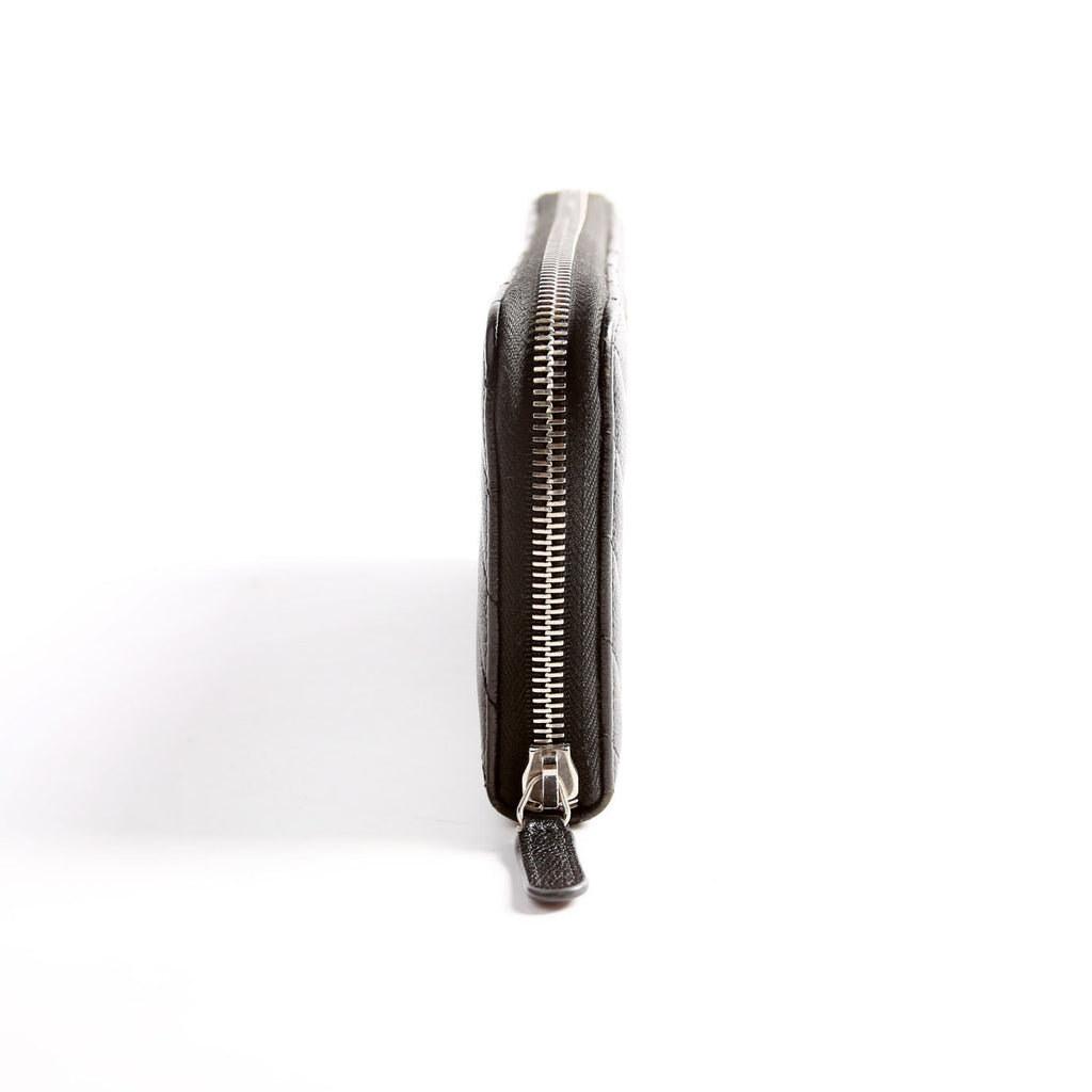 Chevron Zip Around Wallet 25M Black