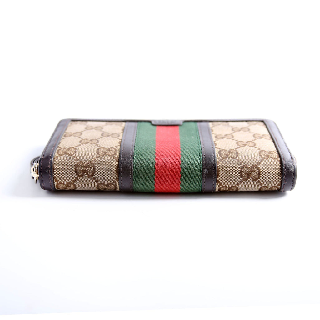 406754 GG Canvas Continental Wallet Brown