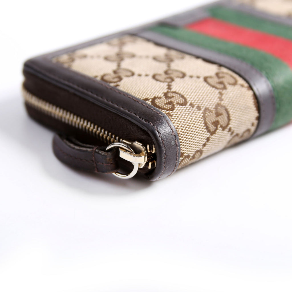 406754 GG Canvas Continental Wallet Brown