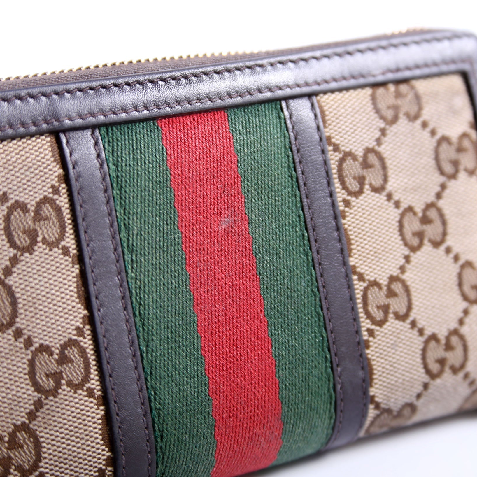 406754 GG Canvas Continental Wallet Brown