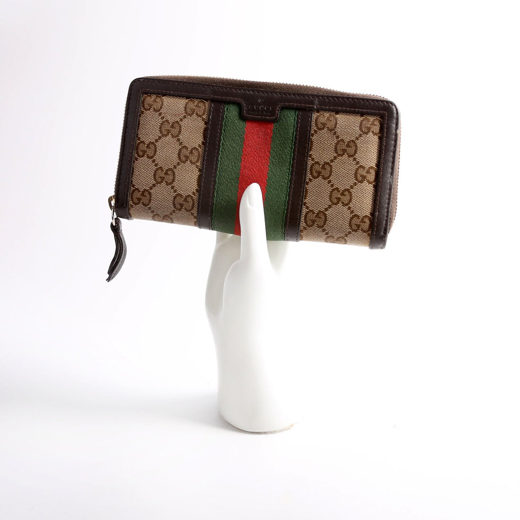 406754 GG Canvas Continental Wallet Brown