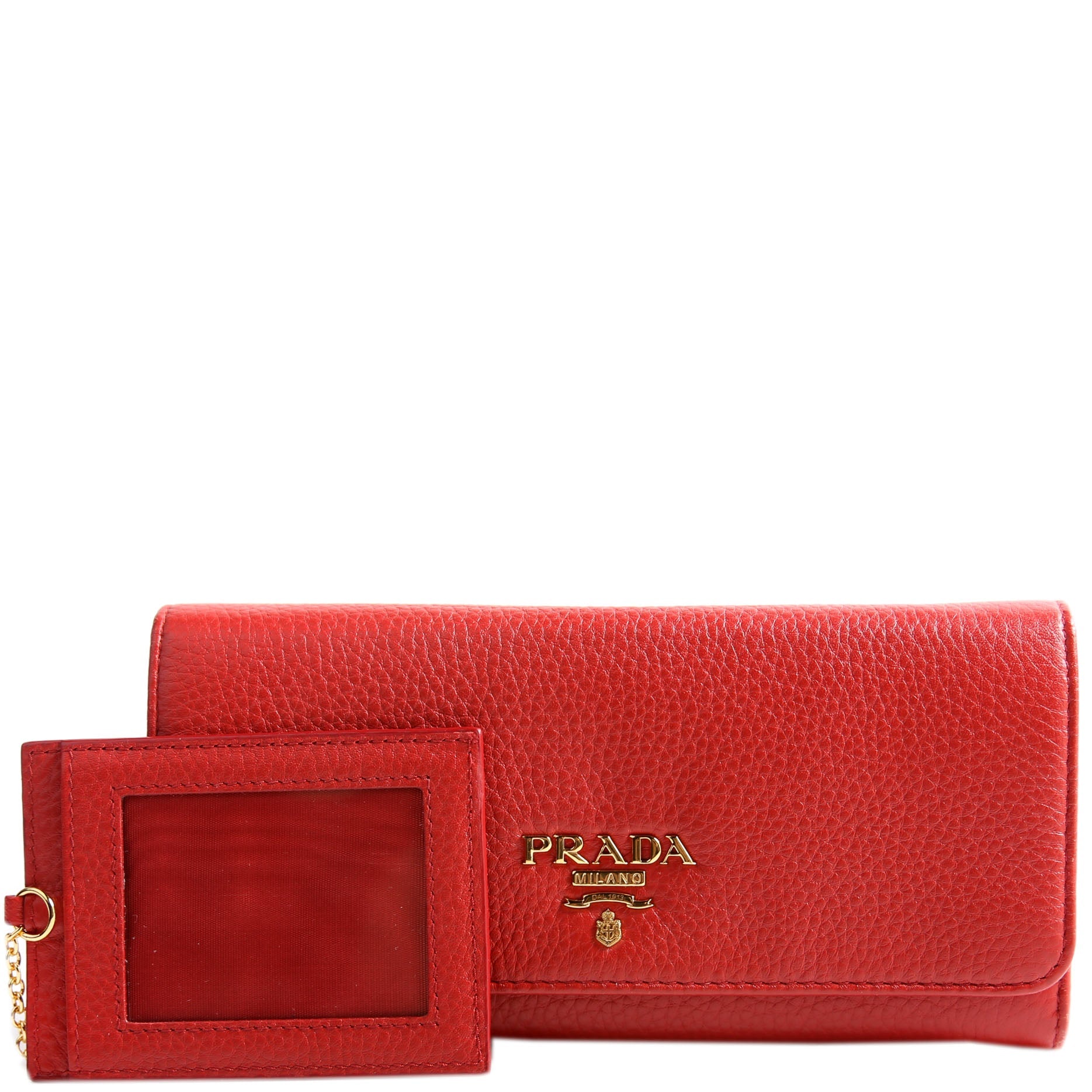 Vitello Daino Chain Wallet 1MH132 Red