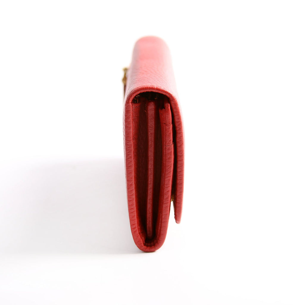Vitello Daino Chain Wallet 1MH132 Red
