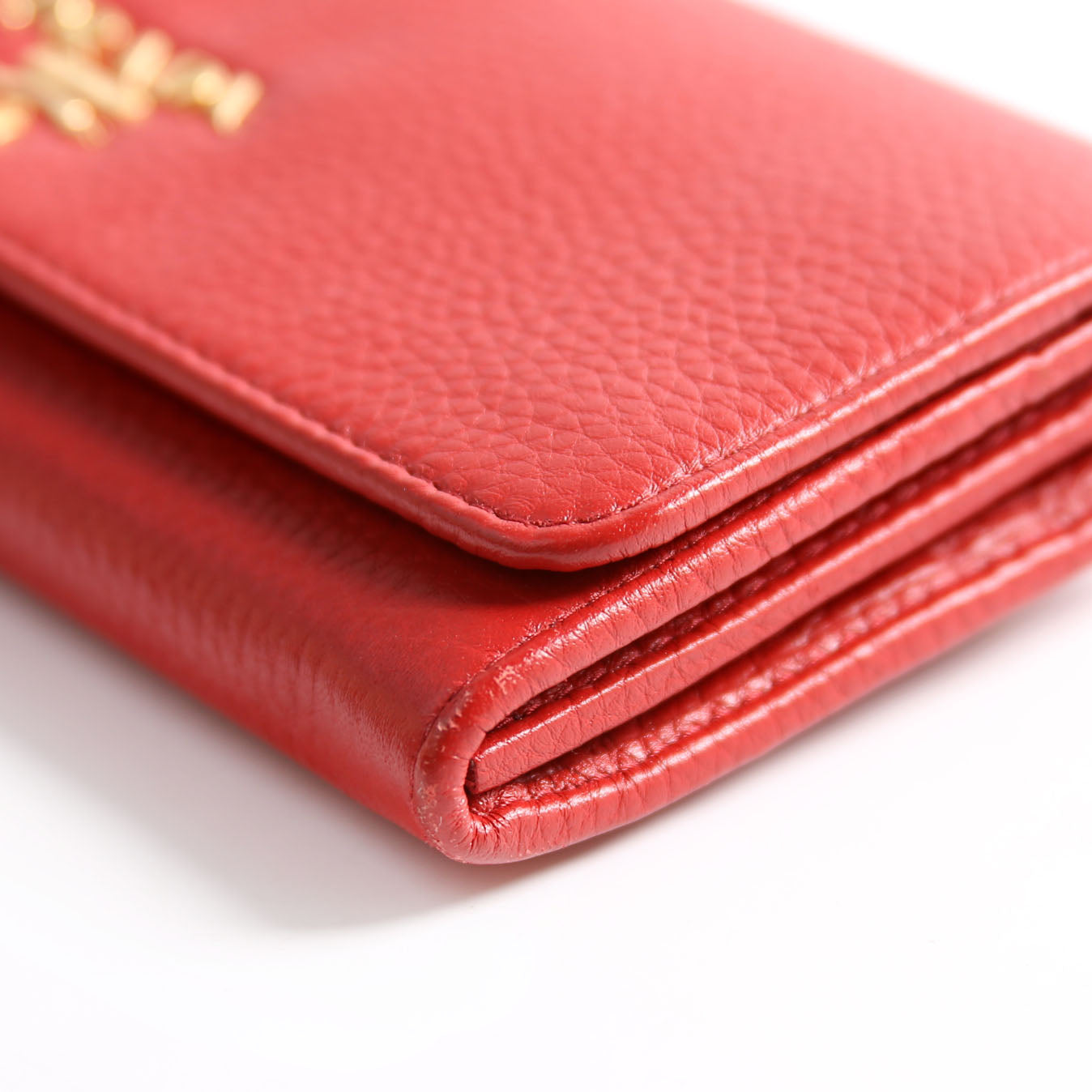 Vitello Daino Chain Wallet 1MH132 Red