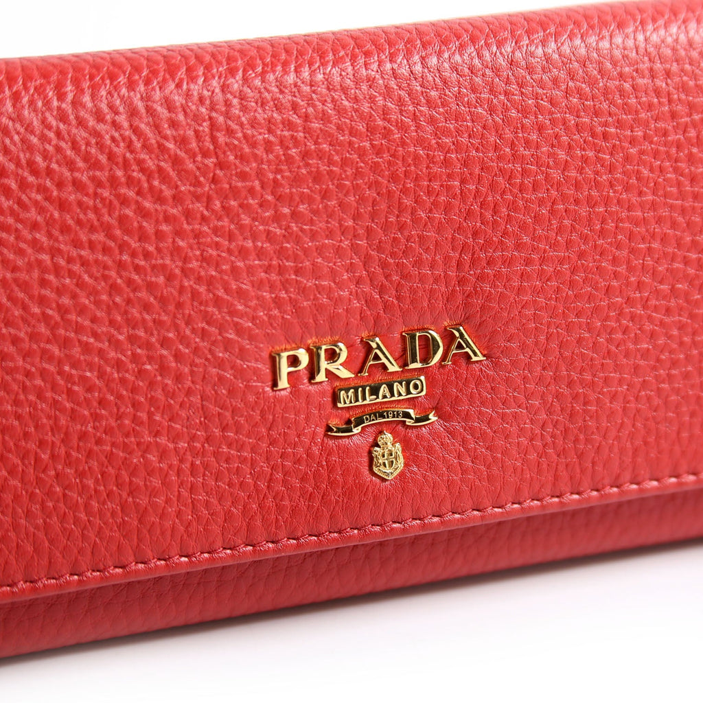 Vitello Daino Chain Wallet 1MH132 Red