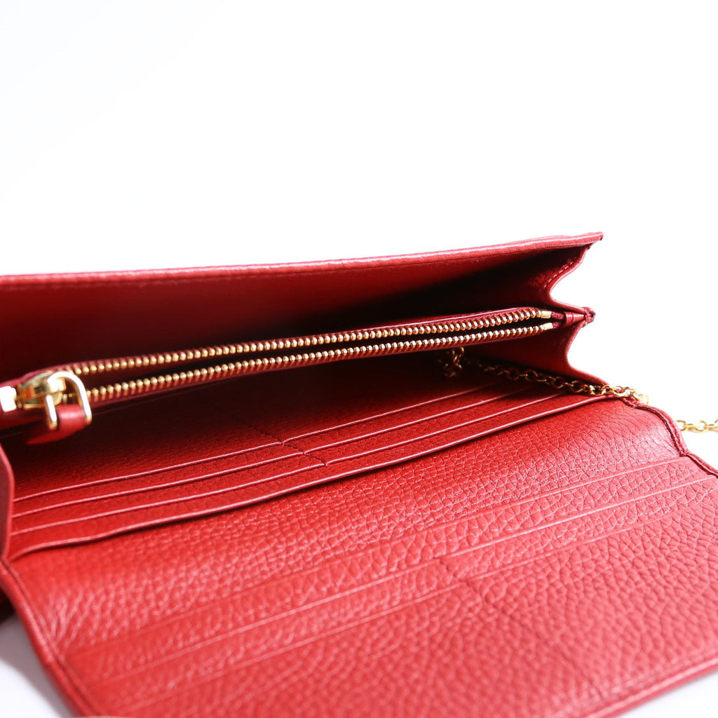 Vitello Daino Chain Wallet 1MH132 Red